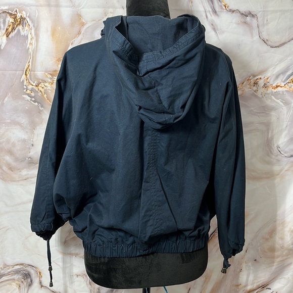 TRF Collection Zara Hooded Crop Jacket with Pockets Navy Blue Med - Picture 6 of 14